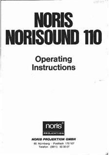 Noris Norisound 110 manual. Camera Instructions.